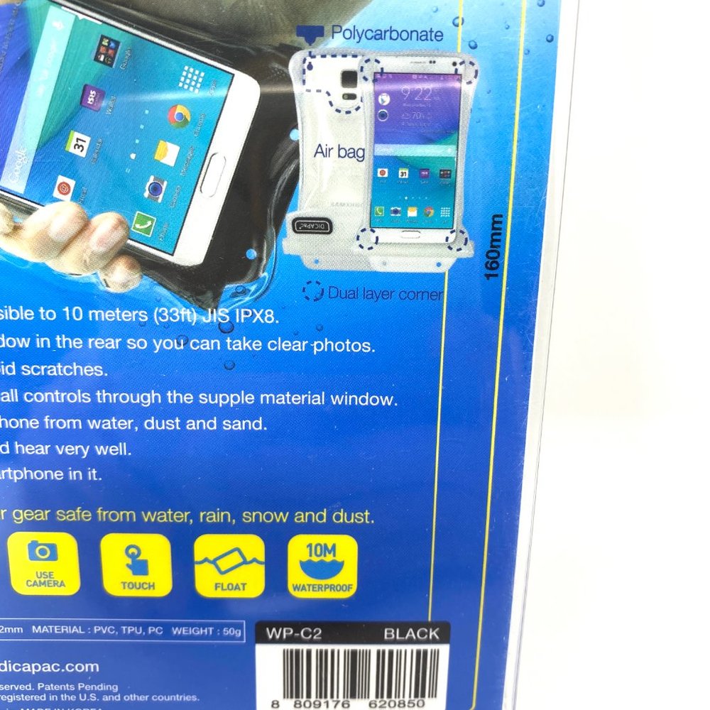Waterproof Case Smartphone WP-C2 Dicapac Mobile Phone 14.5 cm 5.7" Cover Black - Picture 3 of 5